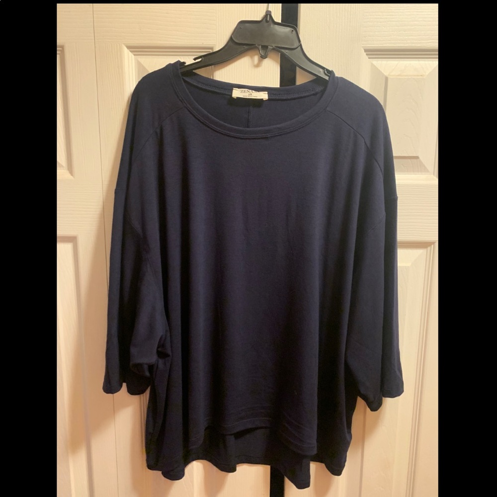 Zenana 3 quarter Navy 1X top